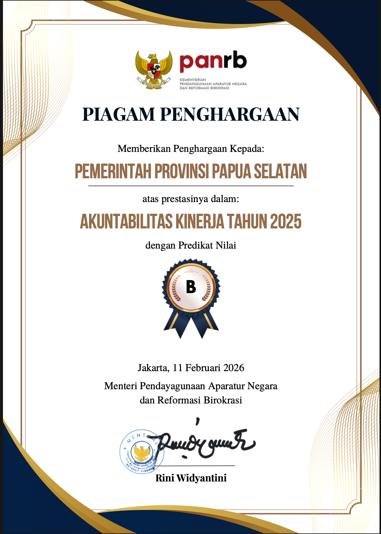 Kerja Nyata ASN Papua Selatan Berbuah Penghargaan Nasional