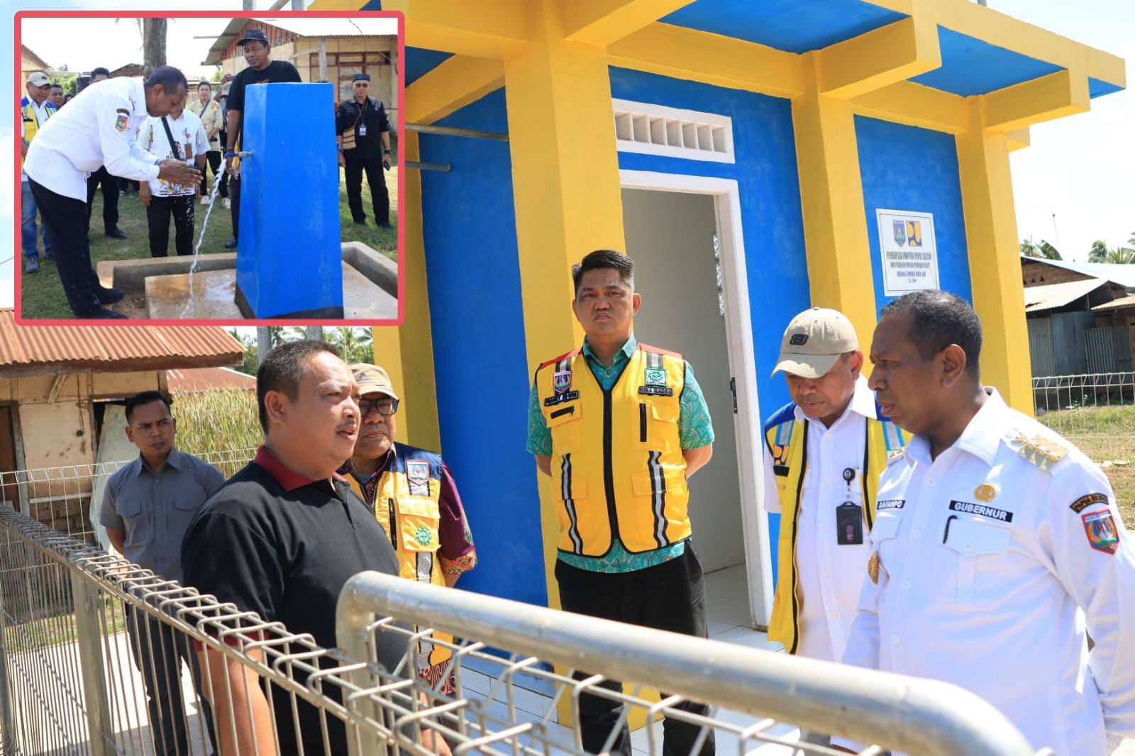 Gubernur Apolo Tinjau Sumur Bor Air Bersih di Kampung Rawasari
