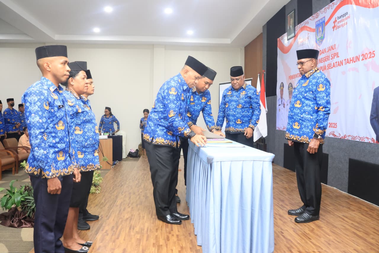 600 ASN PAPUA SELATAN AMBIL SUMPAH JANJI: SEKDA TEKANKAN INTEGRITAS DAN SEMANGAT PELAYANAN - Gambar 1