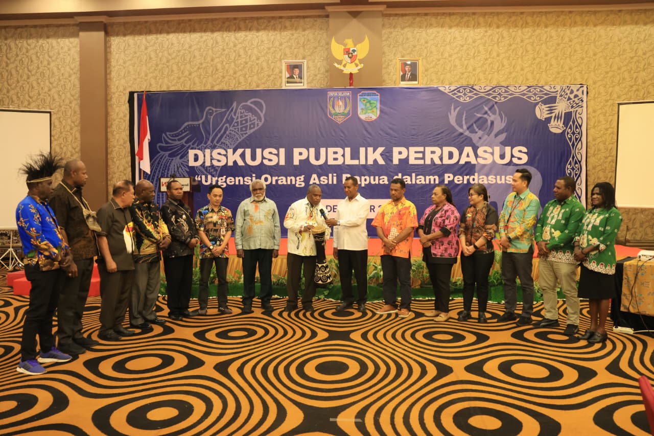 Gubernur Apolo Safanpo Buka Diskusi Publik Perdasus OAP, Tegaskan Pentingnya Legitimasi dan Penguatan Produk Hukum Papua Selatan - Gambar 6